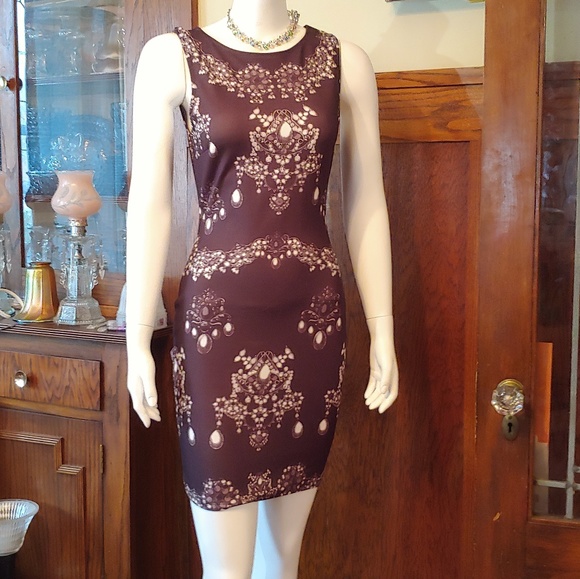 Lipsy Black & Whites Chandelier Jewel Print Dress - Picture 3 of 7